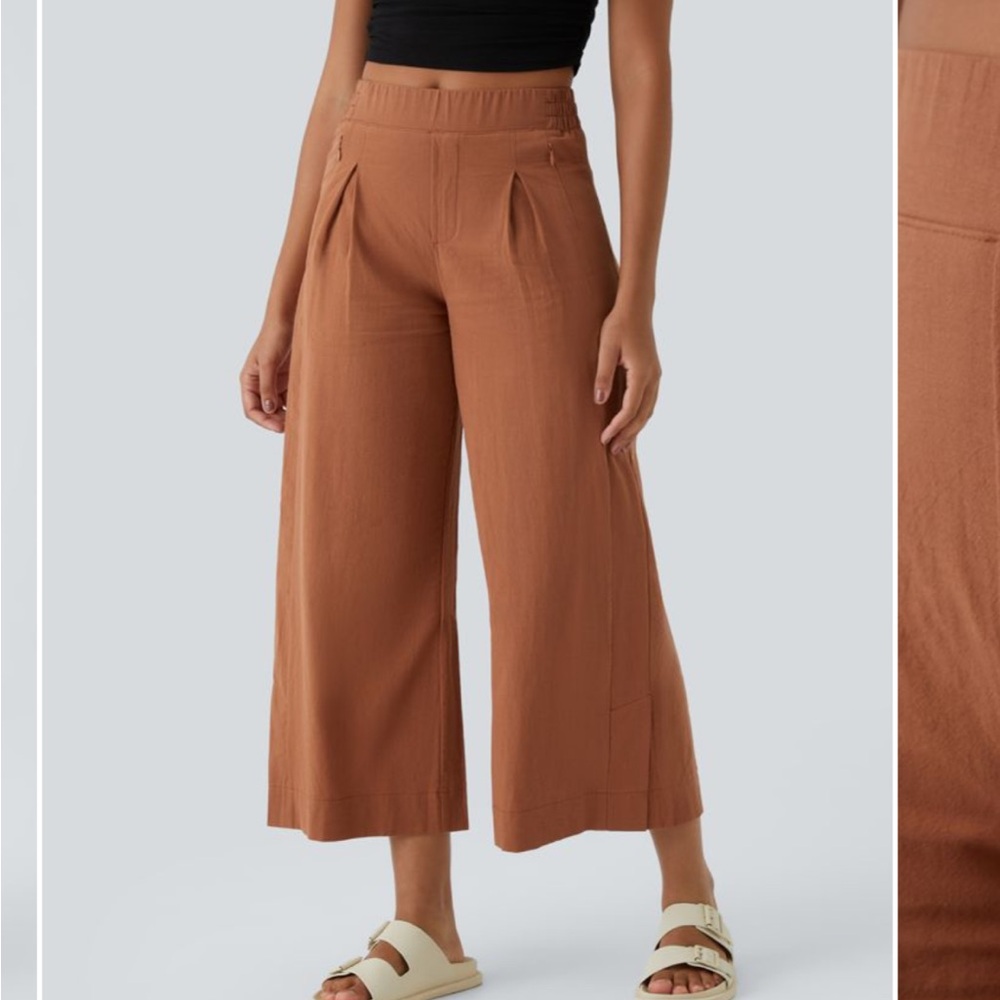 Halara Wide Leg Cropped Pants NWT